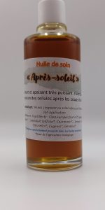 huile de soin Après-soleil Cueillette sauvage et production de plantes aromatiques et médicinales